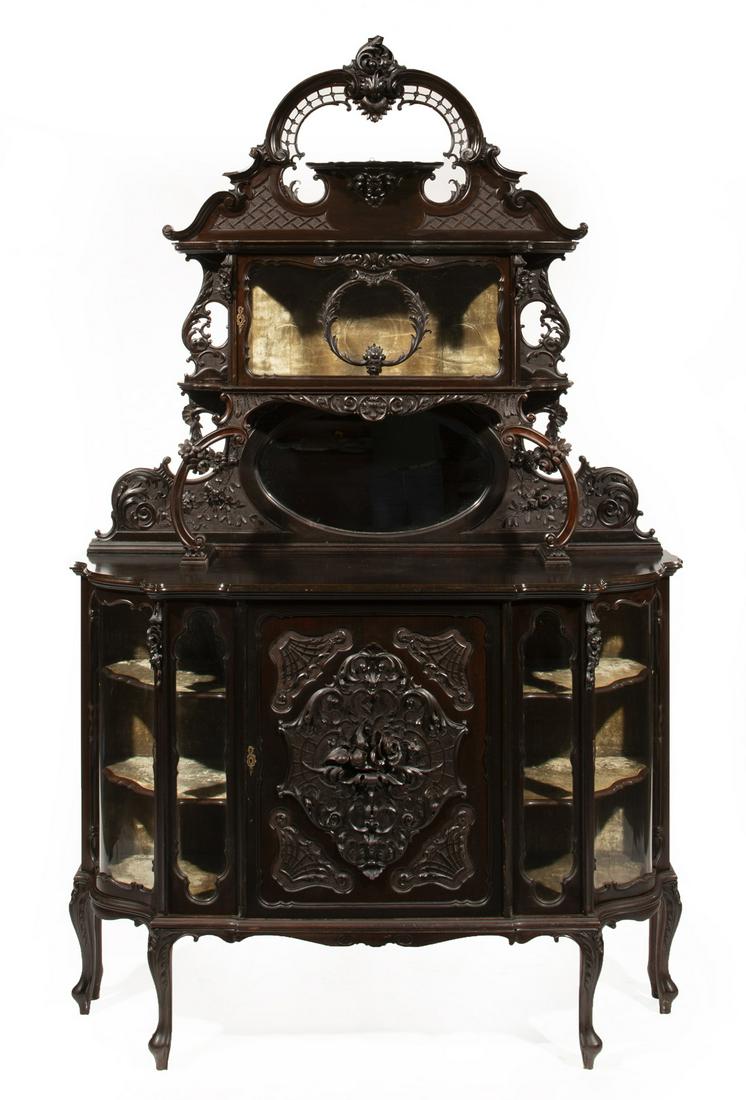 Walnut Etagere Cabinet, poss. Bembe & Kimbel (1 of 5)
