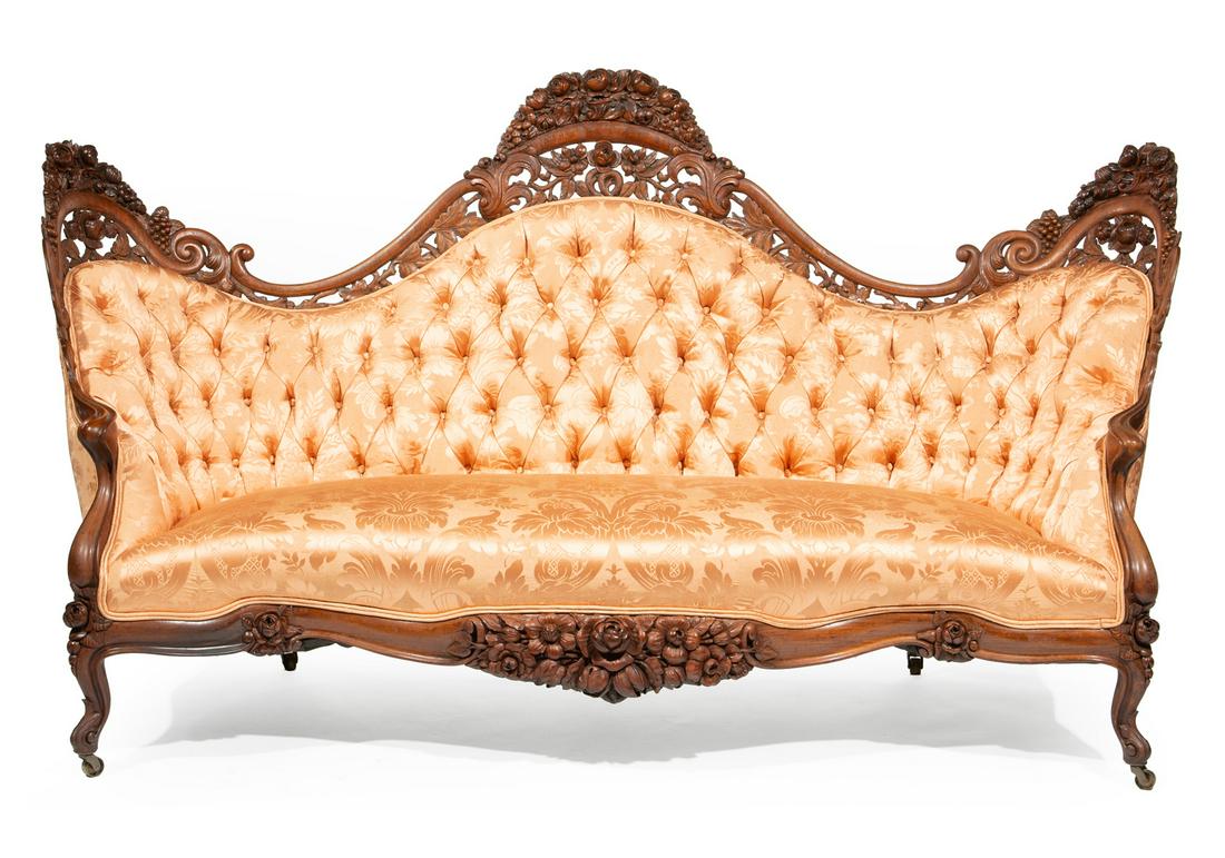 Carved and Laminated Rosewood Sofa, attr. Belter (1 of 14)