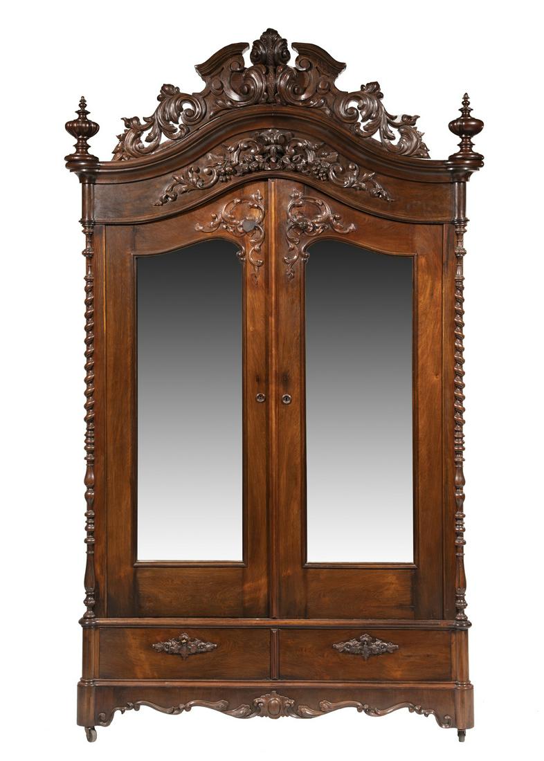Carved Rosewood Armoire, prob. Mallard's shop (1 of 18)