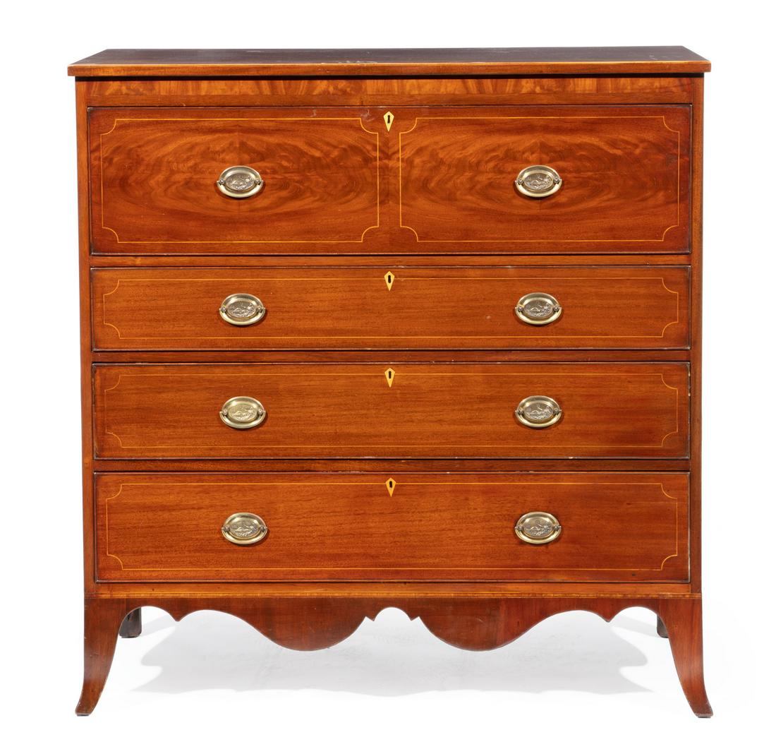 Mahogany Cherrywood Gentlemen's Chest Of Drawers Auction
