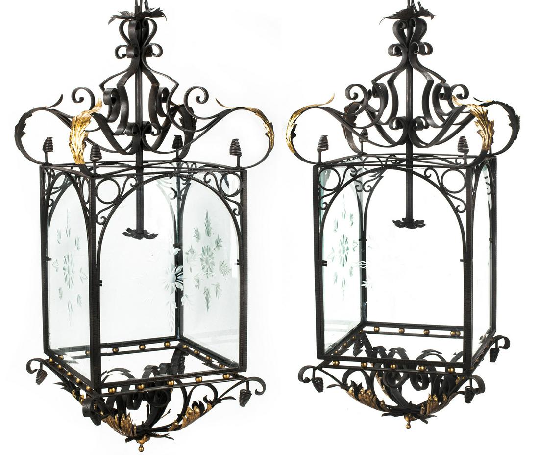 Continental Wrought Iron and Parcel Gilt Lanterns (1 of 7)