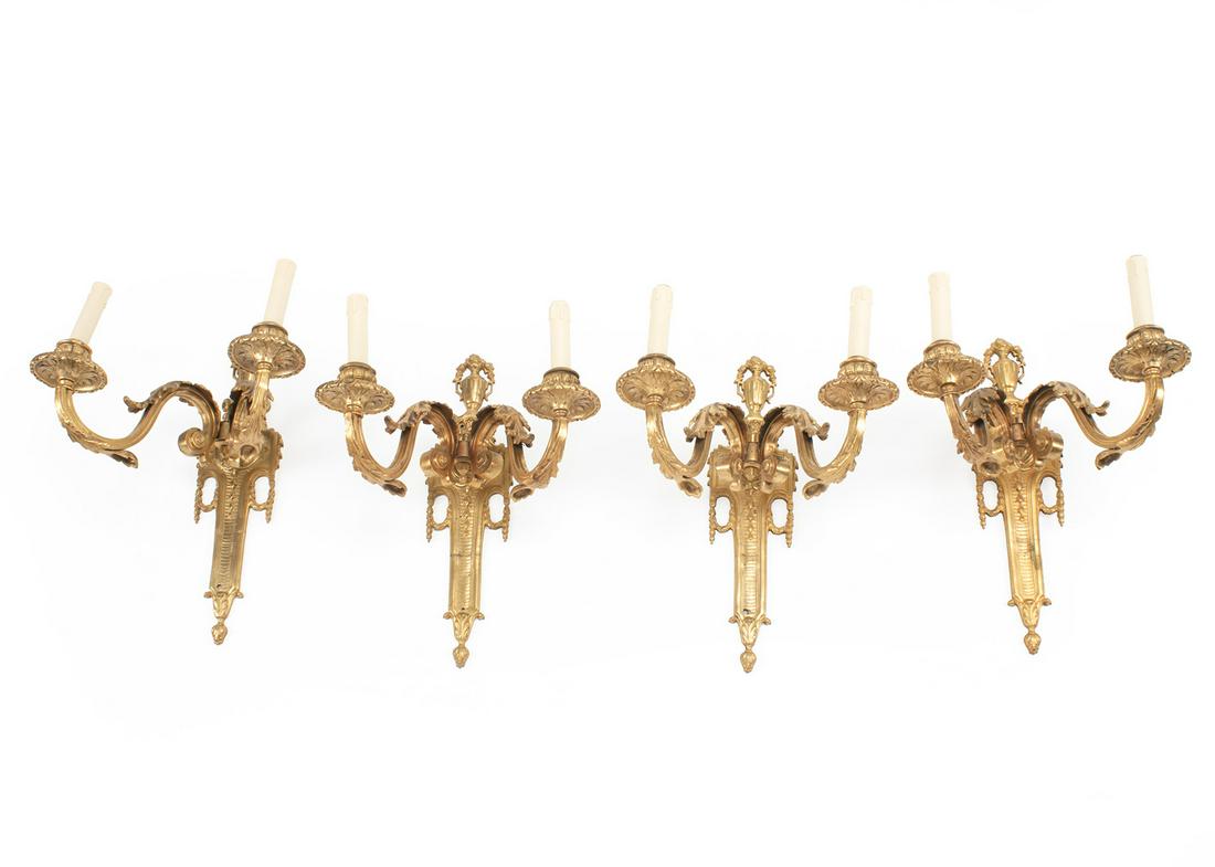 Four Bronze Two-Light Wall Sconces (1 of 4)