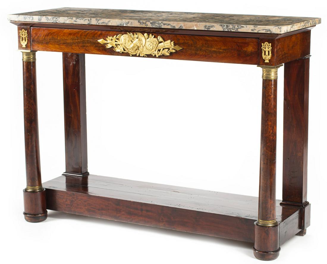 French Bronze-Mounted Mahogany Console (1 of 14)