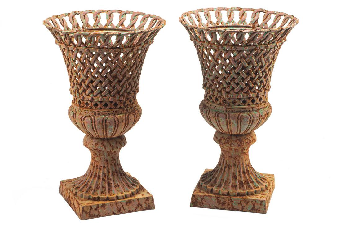 Pair of French Iron Planters (1 of 3)