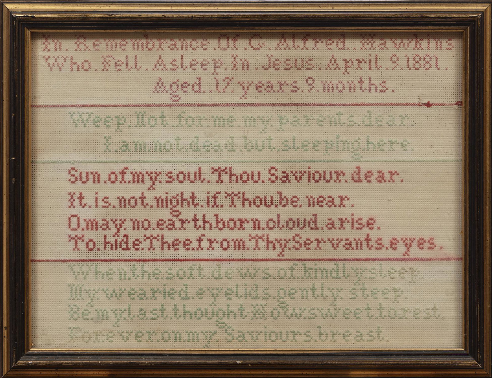 Silk-on-Linen Cross-Stitch Sampler (1 of 2)
