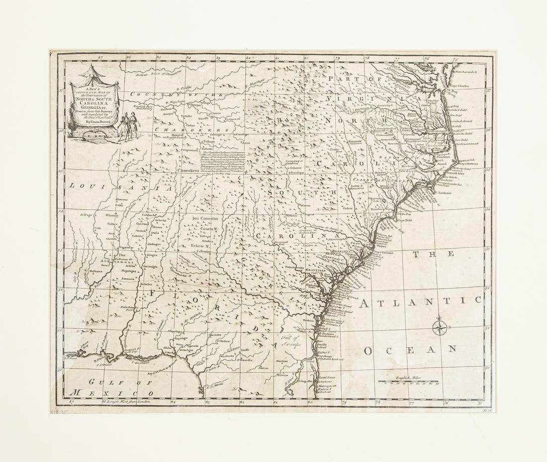Emanuel Bowen Map North & South Carolina, Georgia (1 of 1)