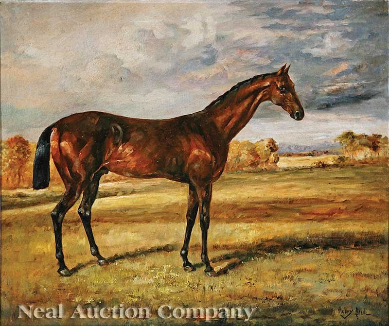 Henry Stull (American, 1851-1913): Henry Stull (American, 1851-1913), "An Arabian Thoroughbred Racehorse", oil on canvas, signed lower right, 20 in. x 24 in., framed