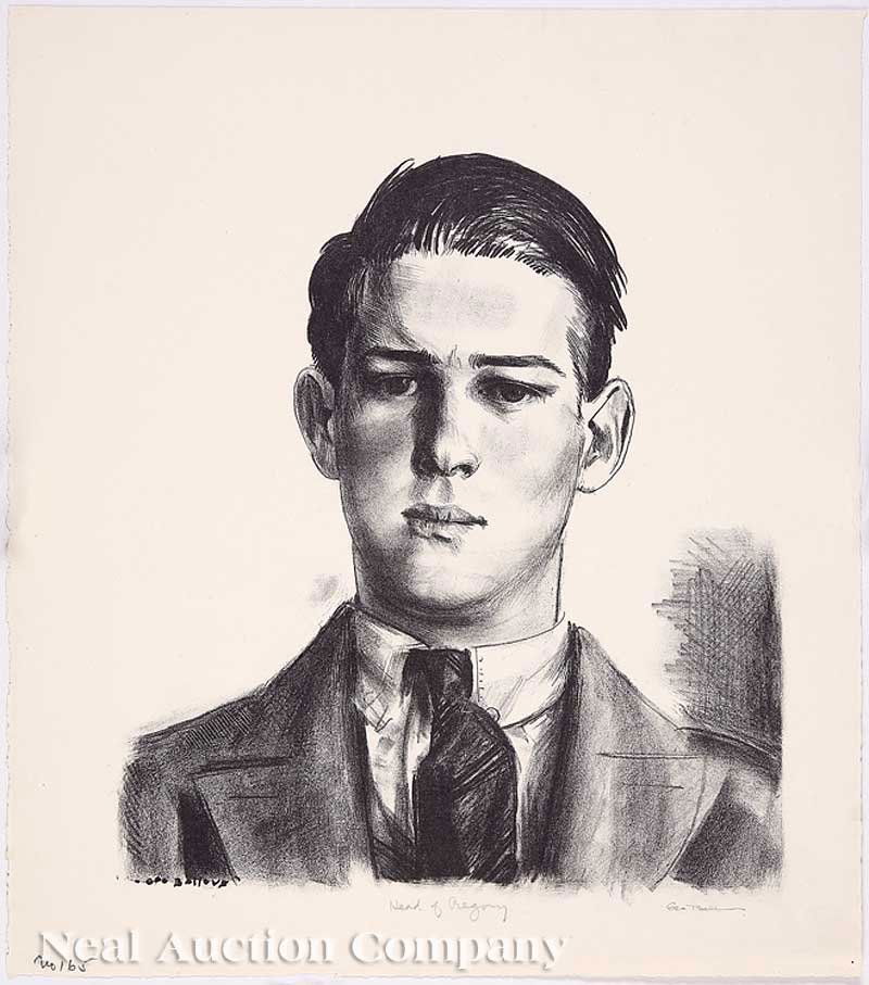 George Wesley Bellows (American, 1882-1925): George Wesley Bellows (American, 1882-1925), "Head of Gregory", 1924, lithograph, pencil signed, titled and signed in plate, sheet 13 in. x 11 3/8 in Provenance: The Estate of Jame R. Lamantia, Jr. (1