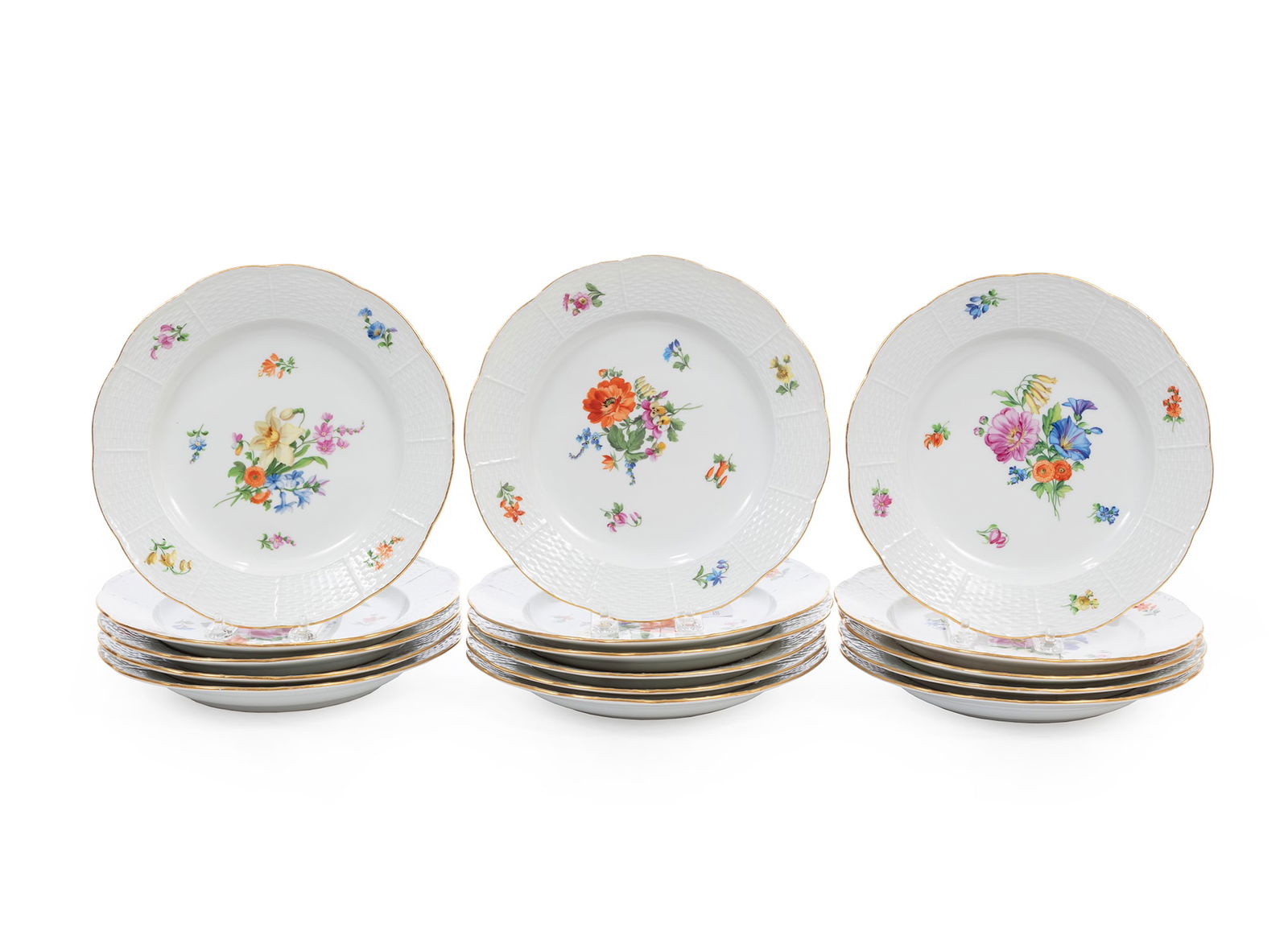 Meissen Porcelain Floral Dinner Plates (1 of 2)