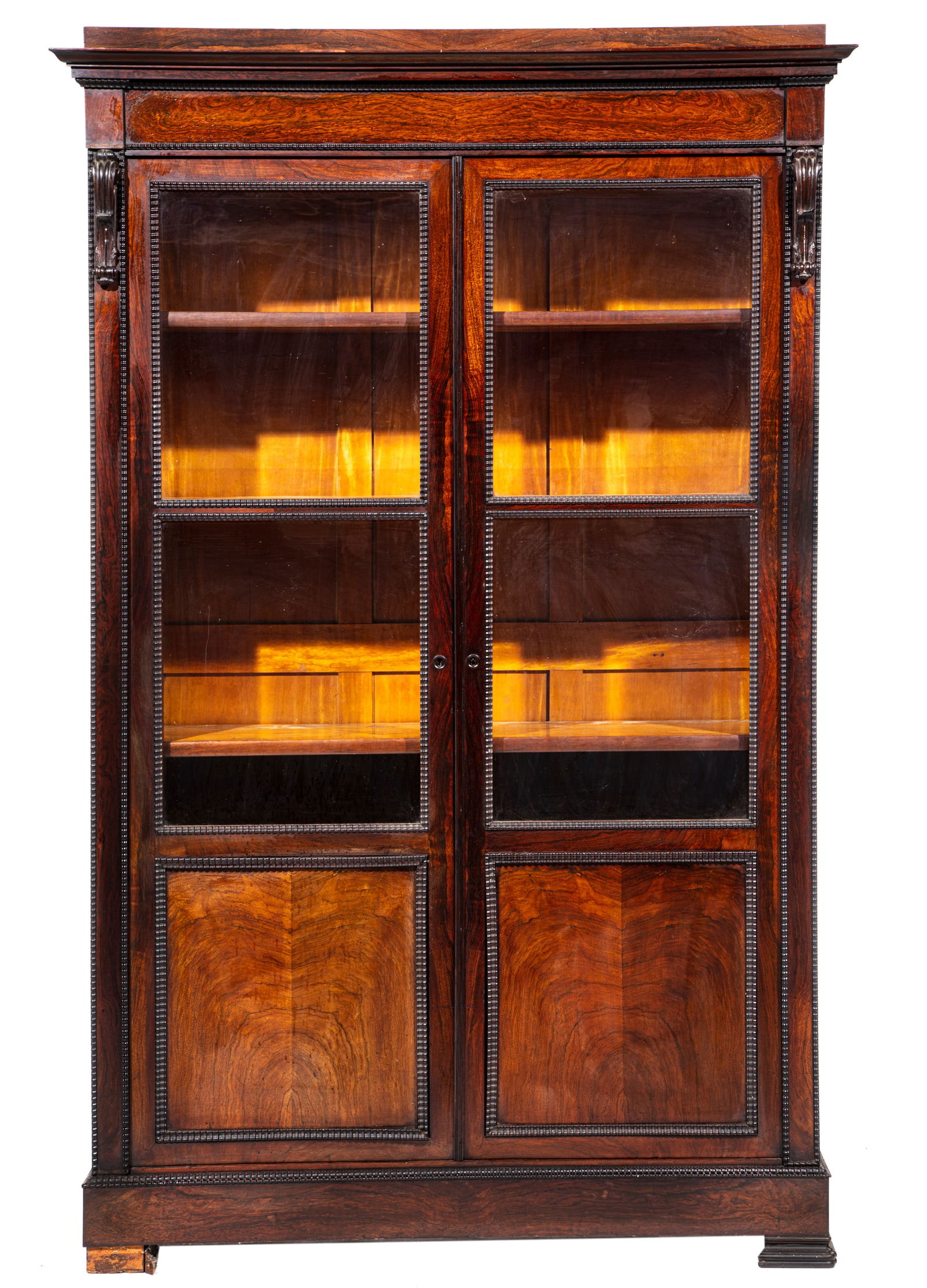 French Restauration Carved Rosewood Bookcase (1 of 13)