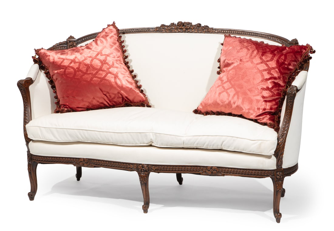 Louis XV-Style Carved Walnut Settee (1 of 4)