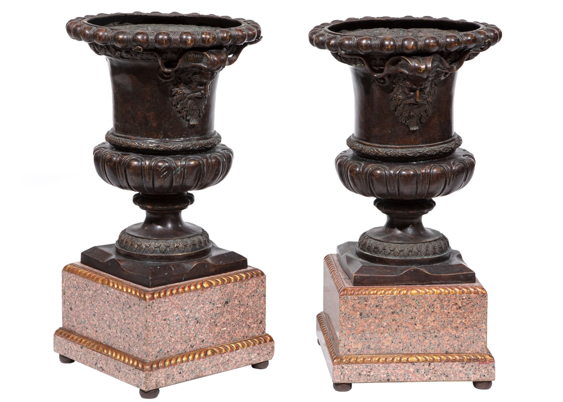 Pair Bronze Urns by Theodore Alexander (1 of 3)