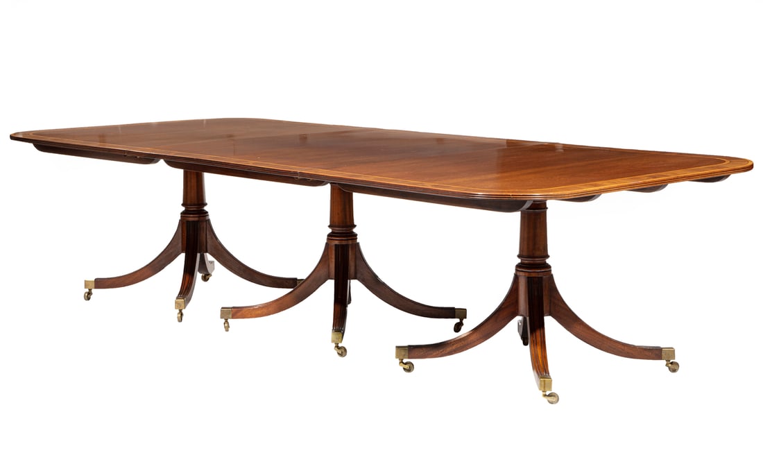 George III-Style Inlaid Mahogany Dining Table (1 of 15)