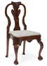 Carved and Burl Walnut Side Chair