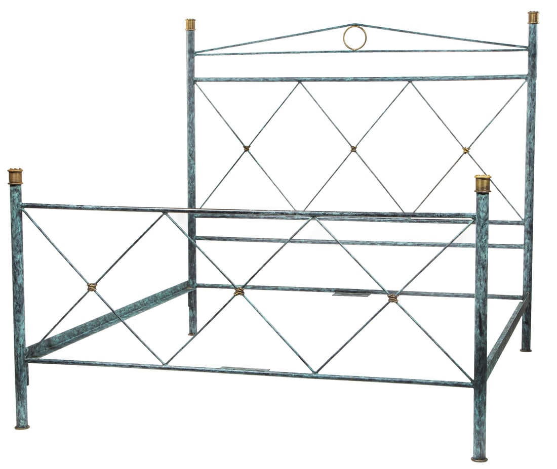 Mario Villa Brass and Patinated Metal Bed (1 of 4)