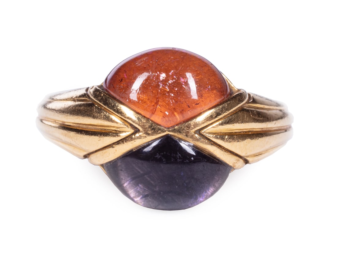 Bvlgari Gold, Amethyst and Citrine Ring (1 of 3)