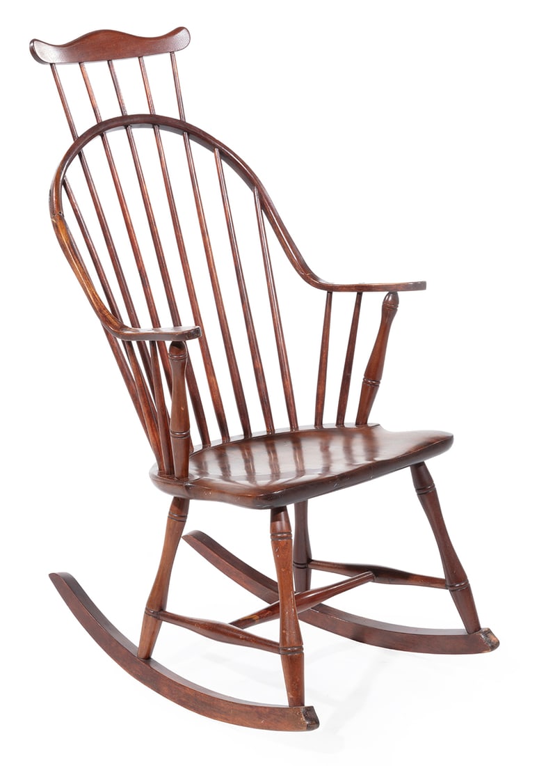 Windsor-Style Walnut Rocker (1 of 3)