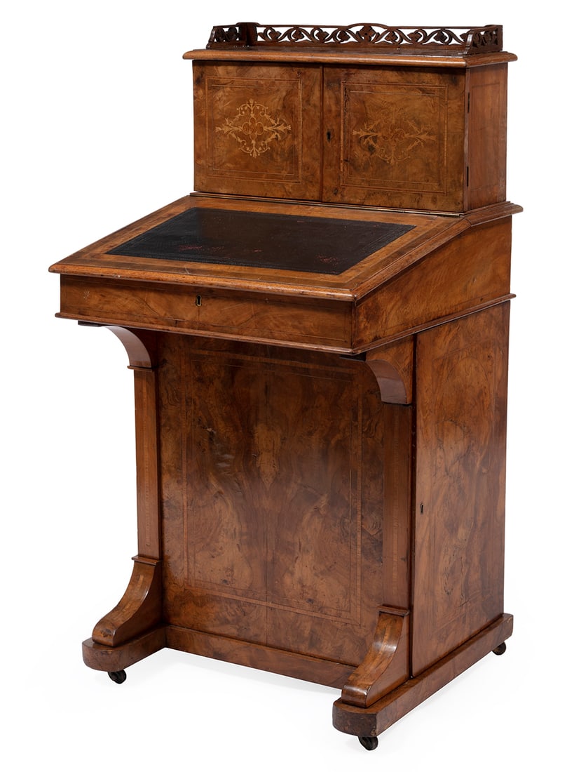 William IV Inlaid and Burl Walnut Davenport Desk (1 of 3)