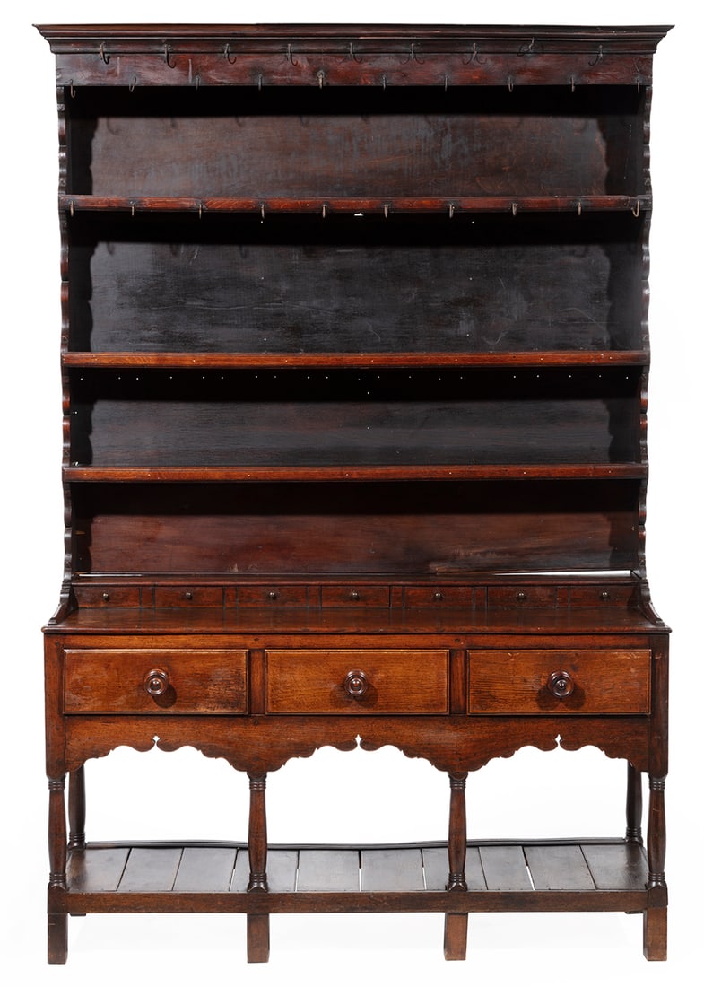 Georgian-Style Carved Oak Welsh Dresser (1 of 4)