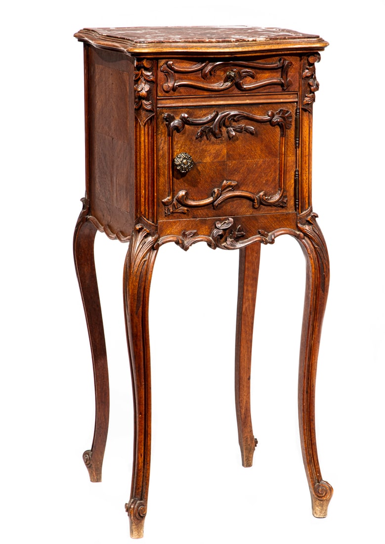 Louis XV-Style Carved Mahogany Bedside Commode (1 of 4)