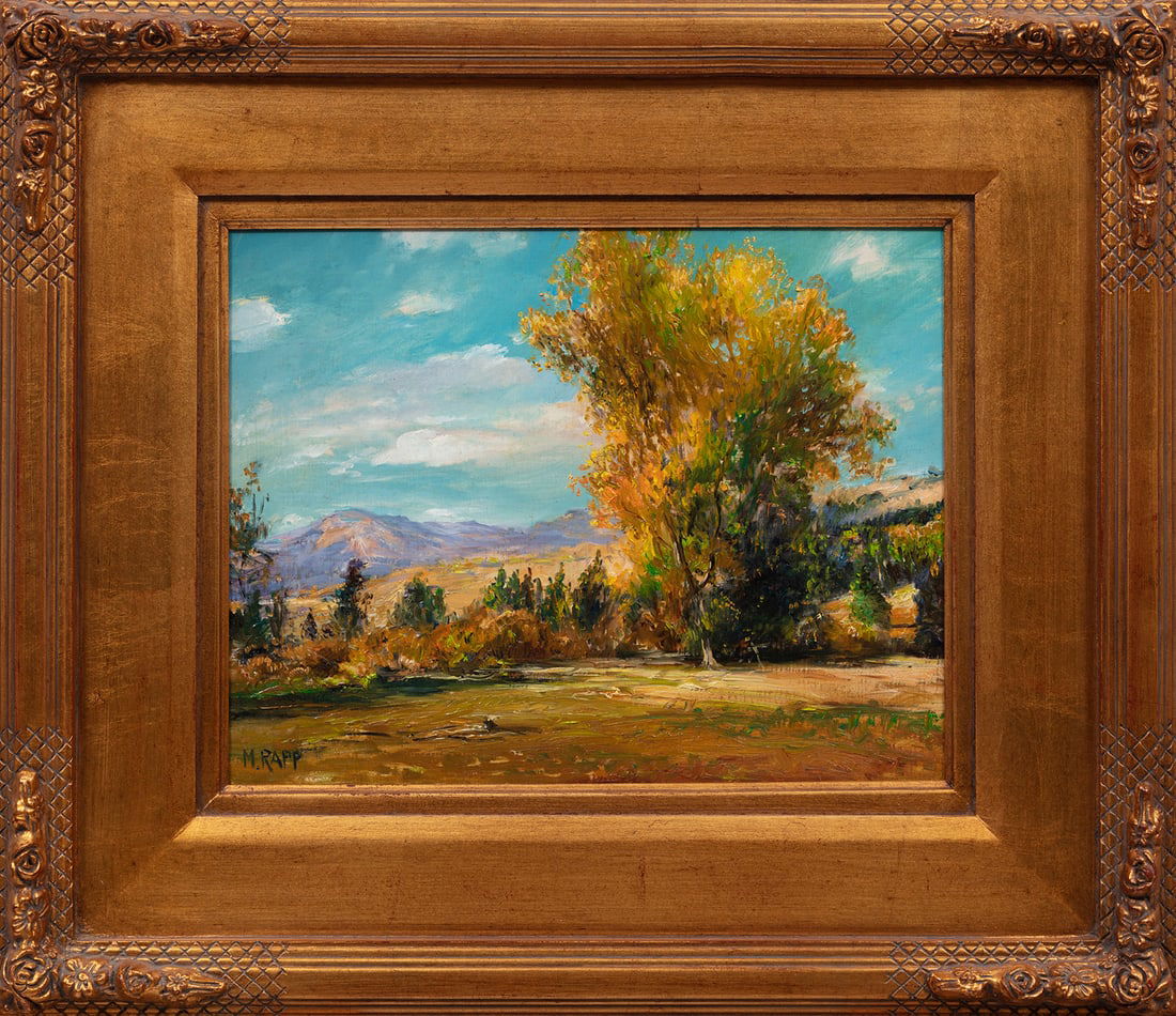 Manfred Rapp (American, b. 1956): Manfred Rapp (American, b. 1956), "October (New Mexico)" and "View of a Venice Canal", 2 oils on panel, both signed lower left, one titled en verso, 11 in. x 14 in. and 20 in. x 24 in., both framed, 1