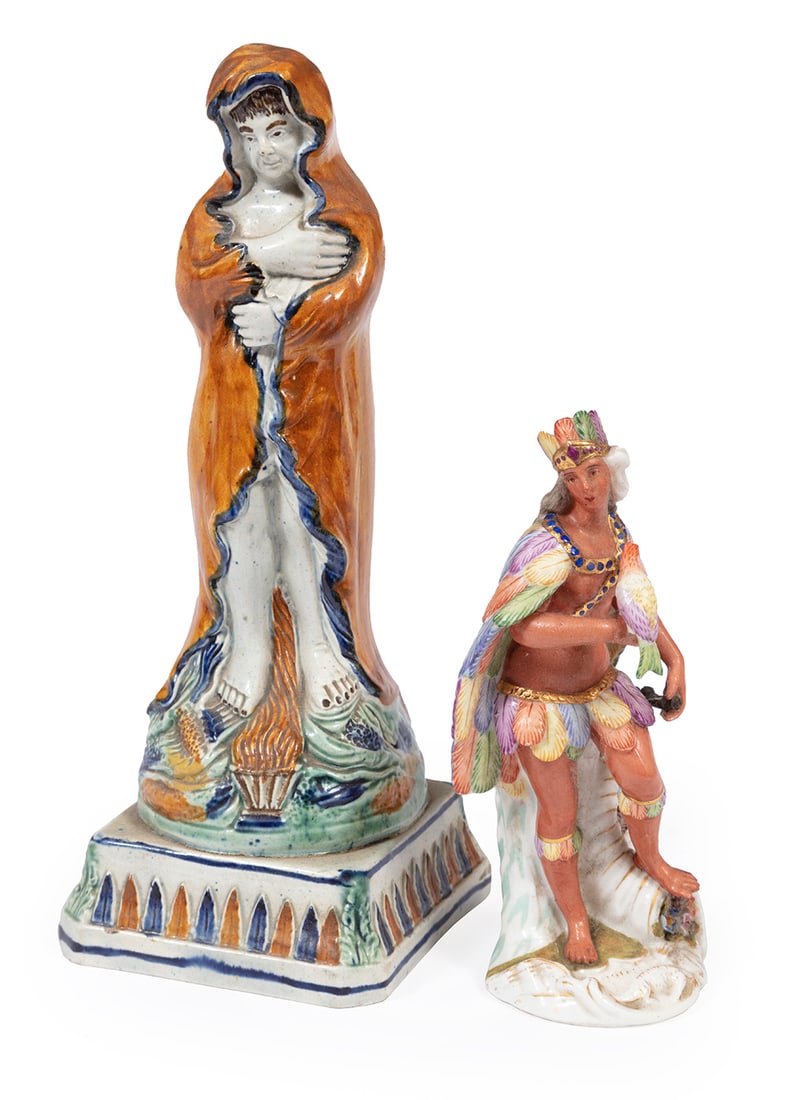 Prattware Pottery Figure of "Winter" (1 of 3)