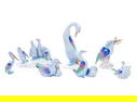 Seven Herend Blue Fishnet Porcelain Bird Figures