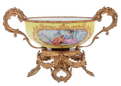 French Gilt Bronze-Mounted Porcelain Center Bowl (1 of 4)