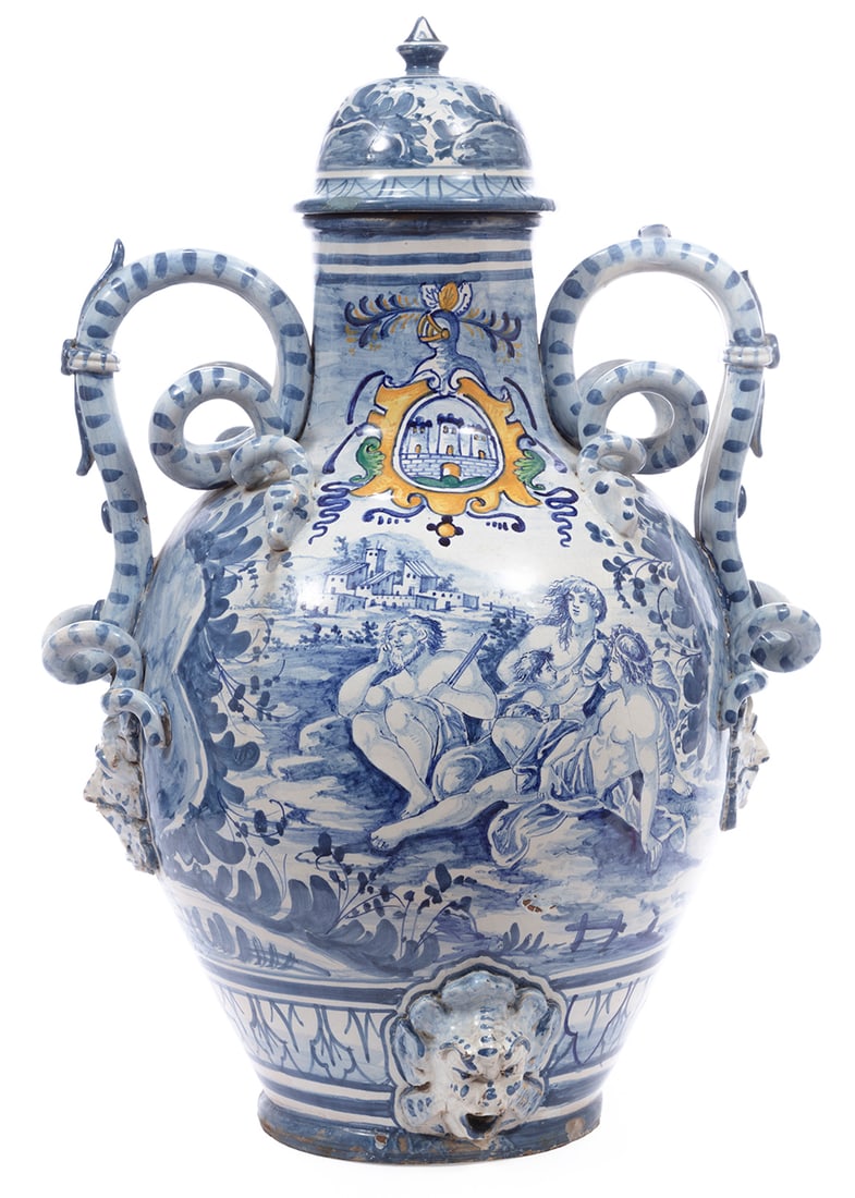 Large Delftware Faience Urn (1 of 4)