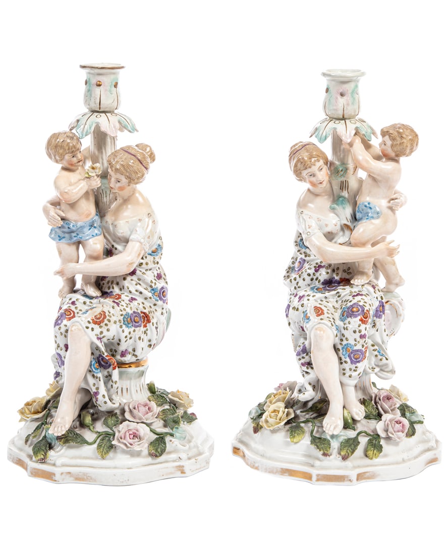 Meissen Porcelain Figural Candleholders (1 of 3)