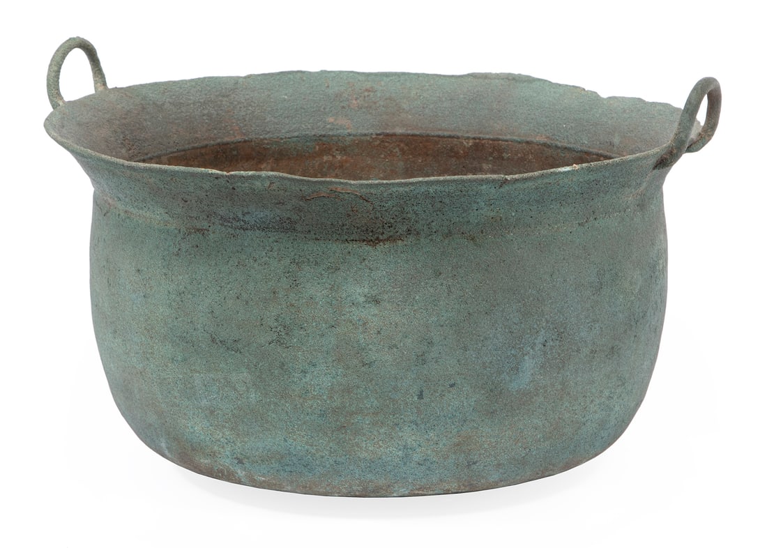 Hand Wrought Iron Two Handled Kettle (1 of 2)