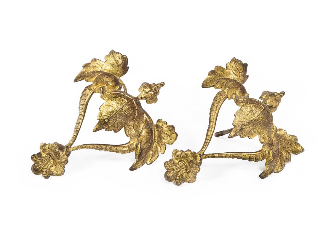 Pair of American Gilt Brass Tiebacks (1 of 2)