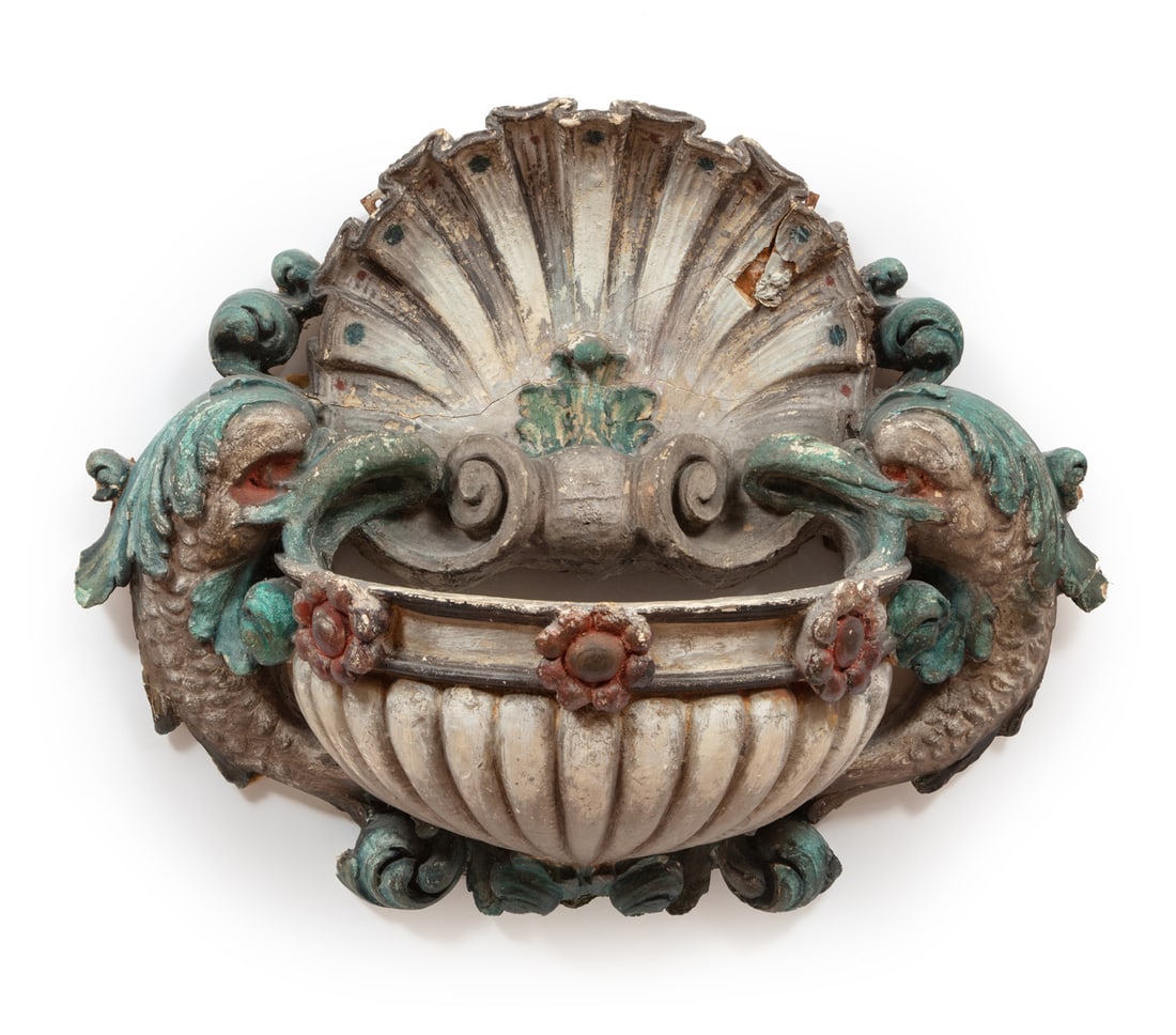 Continental Painted Plaster Basin Holder (1 of 2)