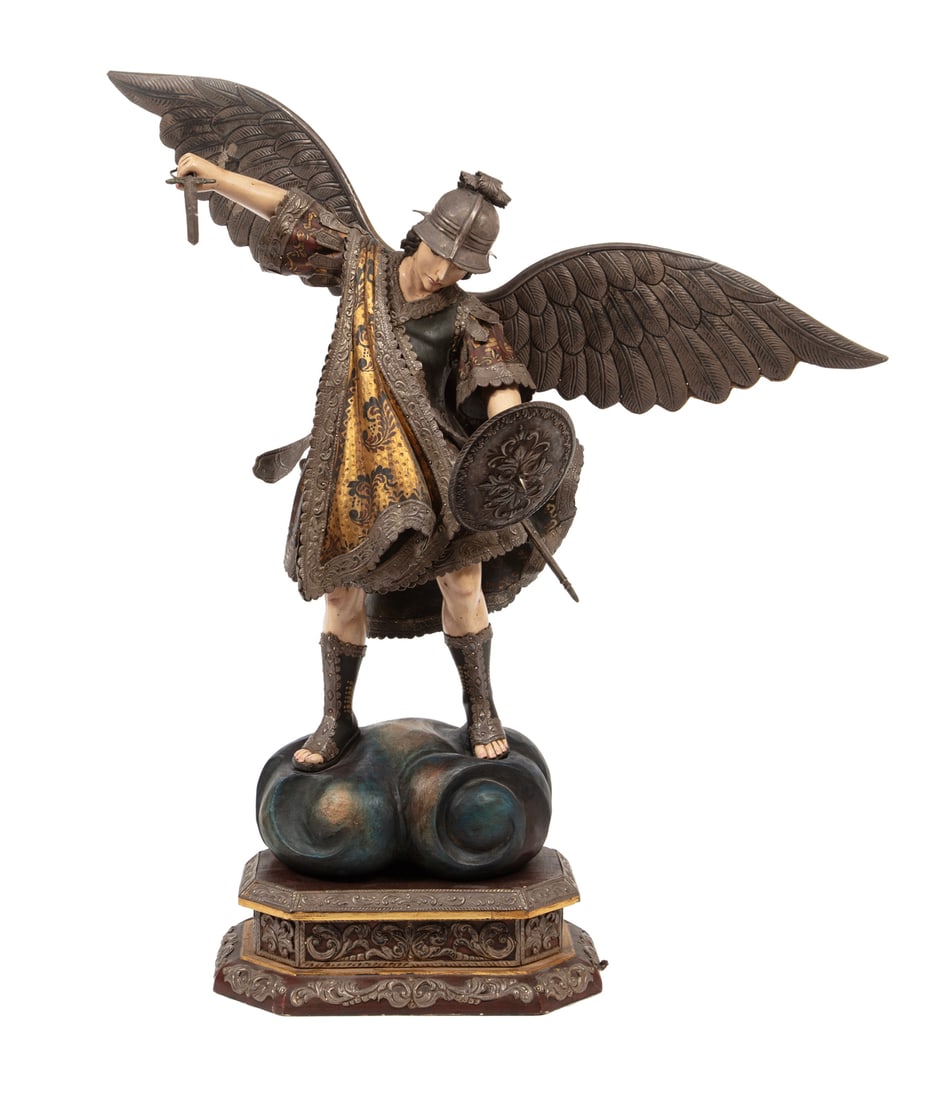 Carved Santos Figure of Saint Michael (1 of 4)
