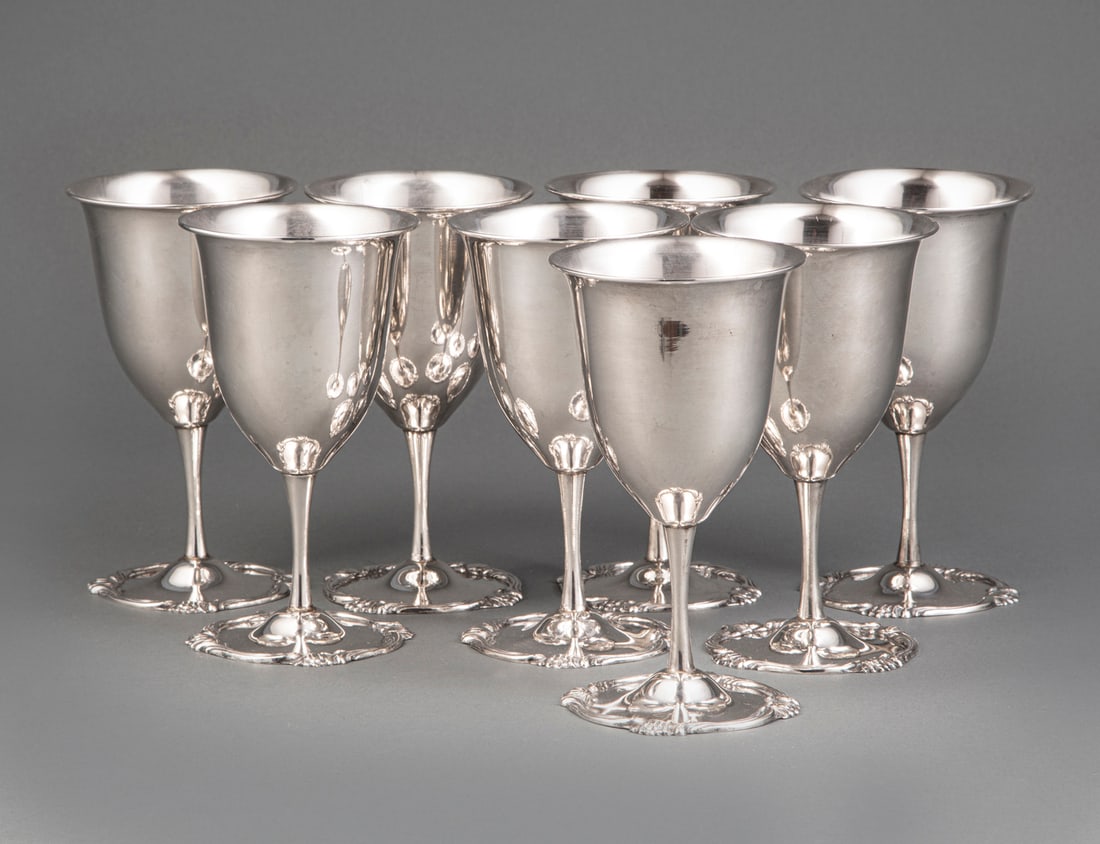 Eight Peruvian Sterling Silver Goblets (1 of 3)
