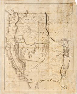 Five Antique American Maps: Five Antique American Maps, incl. "Map of Oregon and Upper California..." 1848, Charles Preuss; "map of Connecticut Showing the System of Trunk Line Highways...", 1932; "Map of the Valley of Mexico",