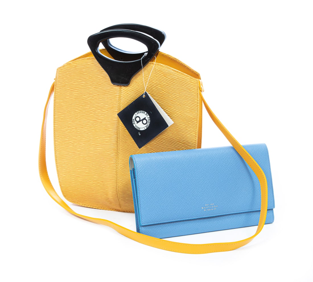 Design by Pristine Yellow Bag: Design by Pristine Yellow Bag and Symthson Travel Wallet