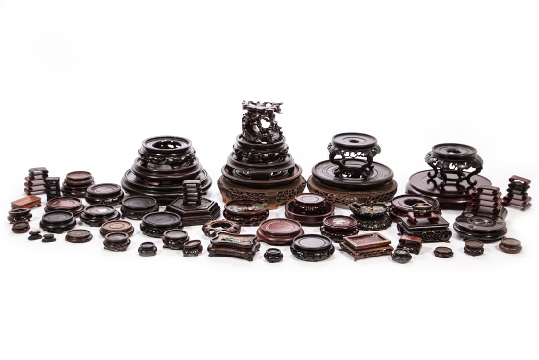 Large Group of Chinese Hardwood Stands (1 of 4)