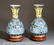 541: Japanese Cloisonne Enamel Porcelain Bottle Vases