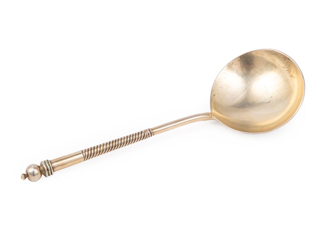 Imperial Russian Silver Gilt, Niello Spoon (1 of 4)