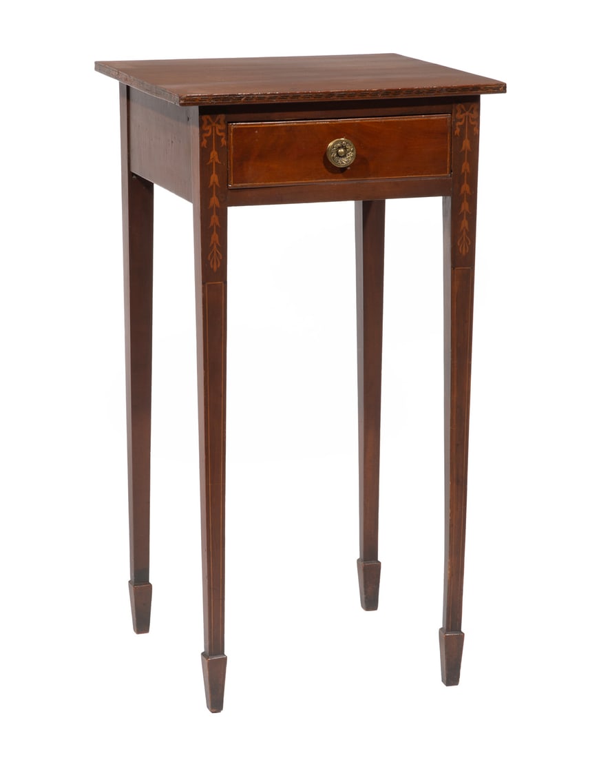 American Federal Inlaid Cherrywood Candlestand (1 of 4)