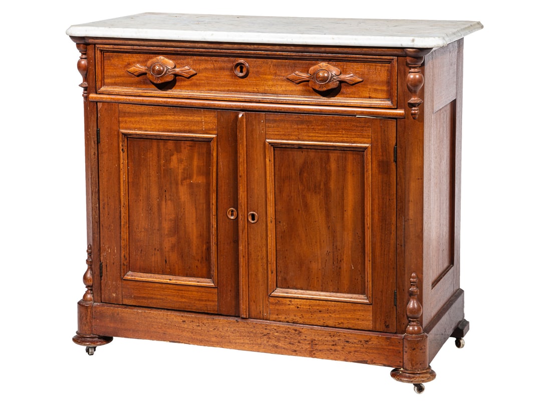 American Rococo Carved Mahogany Washstand (1 of 3)