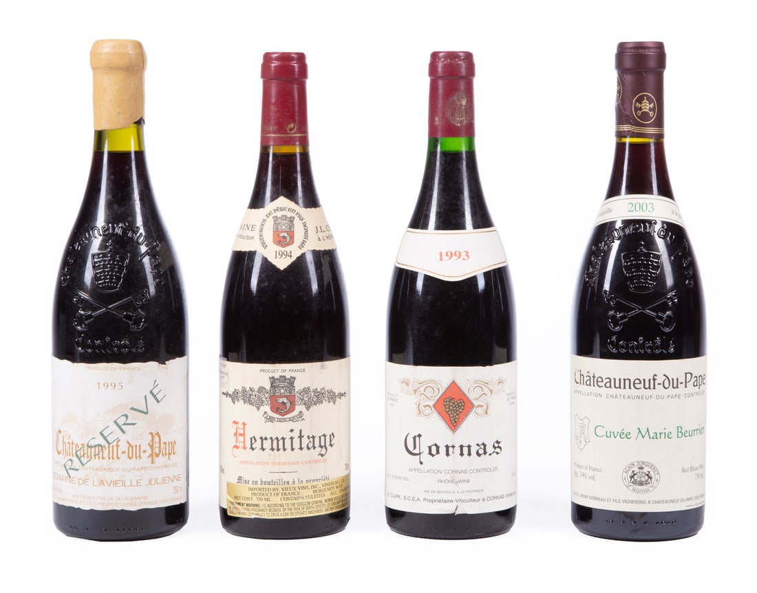 Rhône Red Mixed Lot: Rhône Red Mixed Lot, Domaine Auguste Clape Cornas 1993, 1 bottle, 750ml, Domaine Jean-Louis Chave Hermitage 1994, 1 bottle, 750ml, Domaine de la Veille Julienne Châteauneuf-du-Pape Reserv