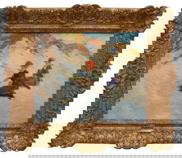Charles Herbert Woodbury (American): Charles Herbert Woodbury (American/Massachusetts, 1864-1940), "Shadows on the Sand", 1906, oil on canvas, initialed and dated lower side, titled, label with title and artist and handwritten label insc