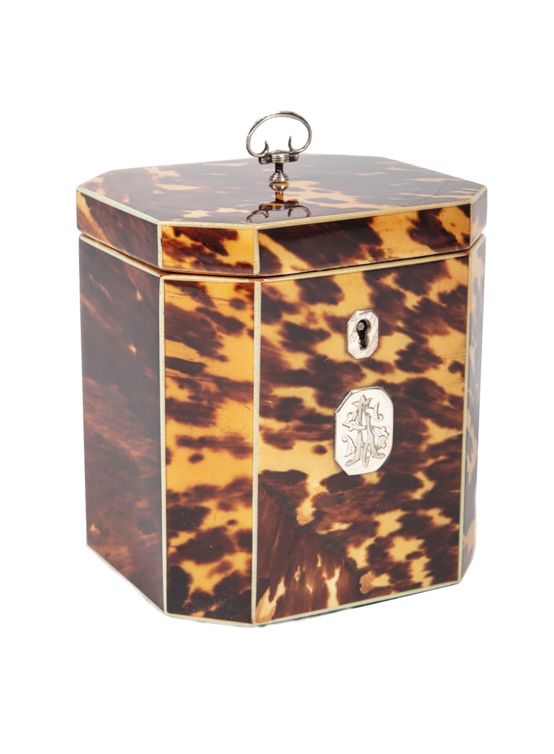 George III Tortoiseshell Tea Caddy (1 of 2)