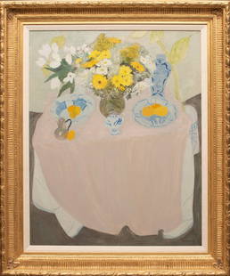 Pierre Boncompain (French, b. 1938): Pierre Boncompain (French, b. 1938), "Bouquet Champêtre", oil on canvas, signed lower right, handwritten label with title on reverse of frame, 36 1/4 in. x 28 3/4 in., framed, overall 45 in. x 37