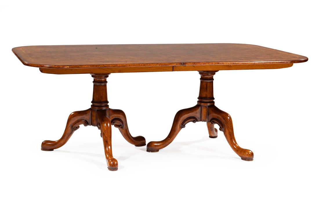 Carved Inlaid Burl Walnut Dining Table (1 of 4)