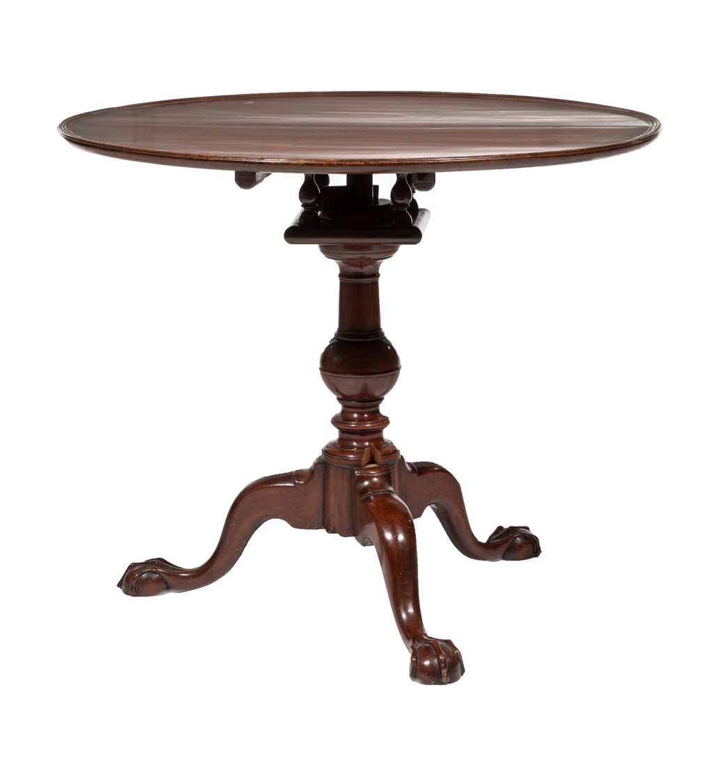Chippendale Carved Cherrywood Tea Table (1 of 7)