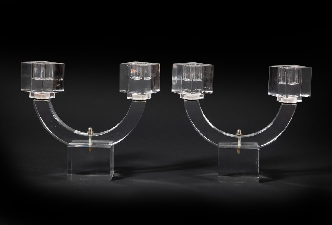 Pair of Baccarat Crystal Two-Light Candelabra (1 of 1)