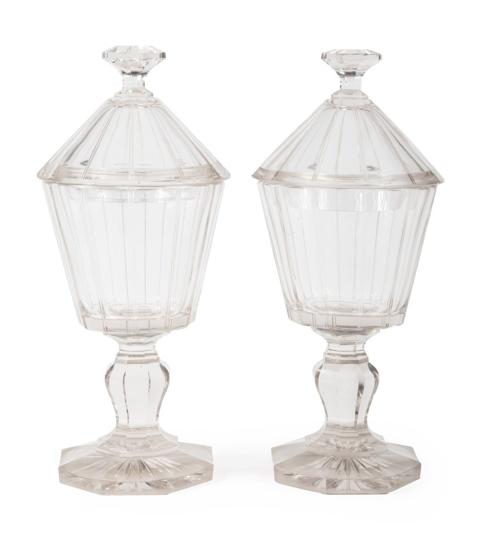 American Cut Glass Sweetmeat Covered Compotes (1 of 2)